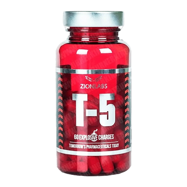 Afbeelding van een pot T5 ECA Stack Fatburner, een krachtig supplement voor vetverbranding, energieboost en gewichtsverlies.